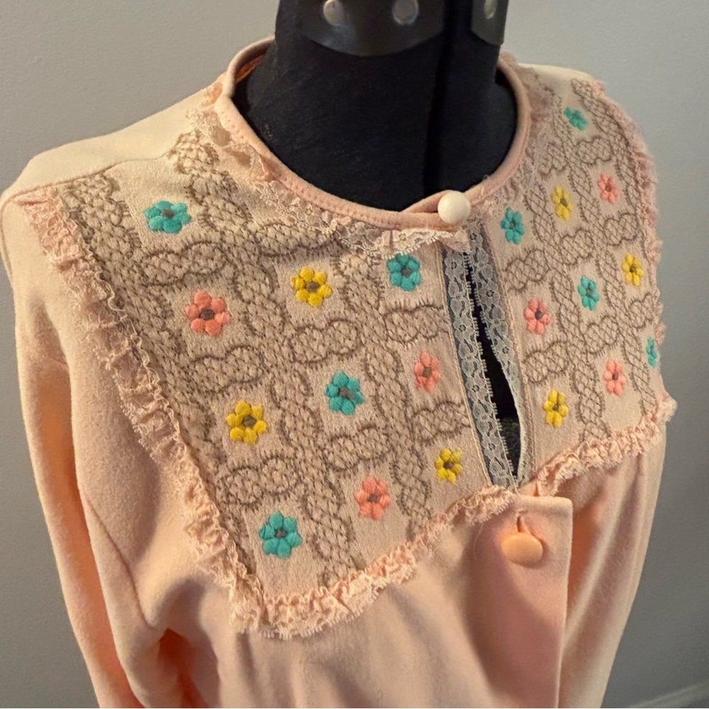🌼Sears🌼 Vintage Peach Floral House Robe - Picture 1 of 6